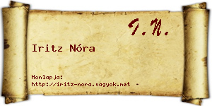 Iritz Nóra névjegykártya